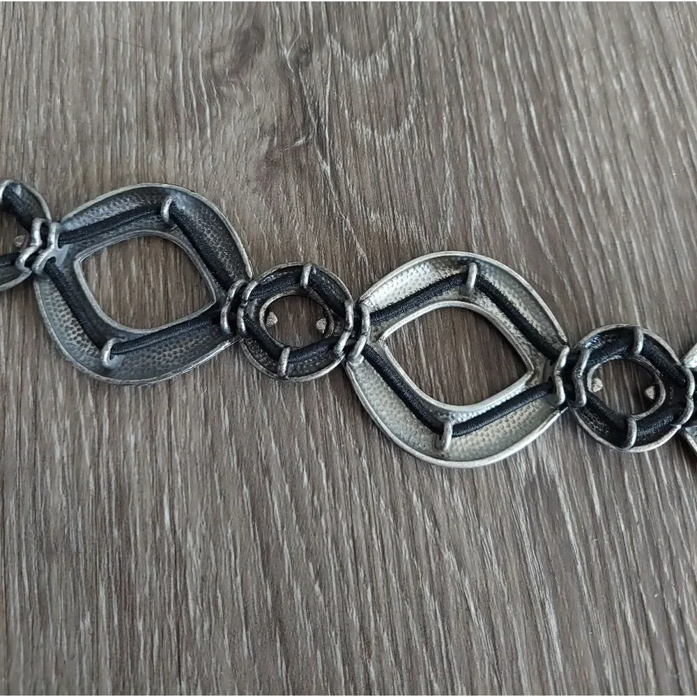 Vintage Silver Tone Stretch Link Waist Belt 39.5